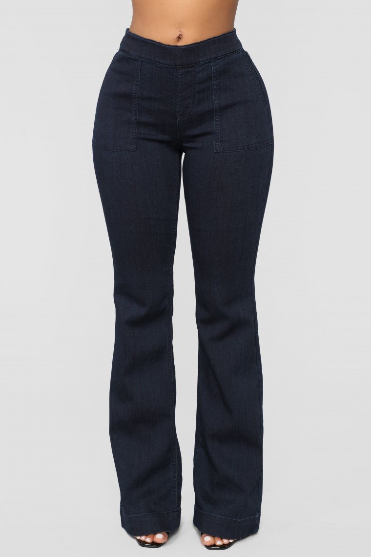Step Off Mid Rise Flare Jeans - Light Blue Wash