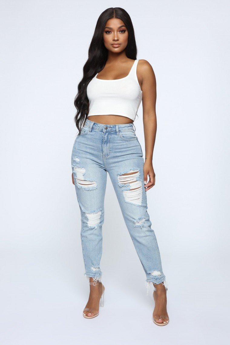 Finesse High Rise Skinny Jeans - Light Blue Wash