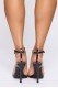 Over The Edge Heeled Sandals - Black Patent