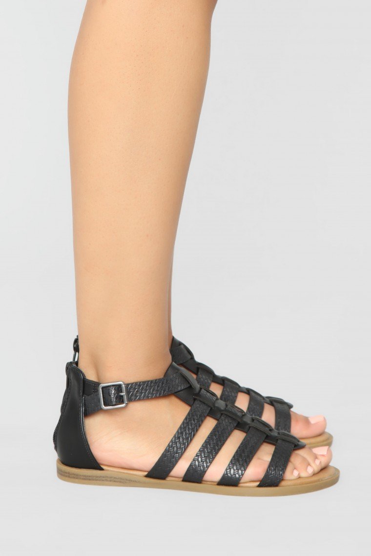 Not Over You Flat Sandals - Black