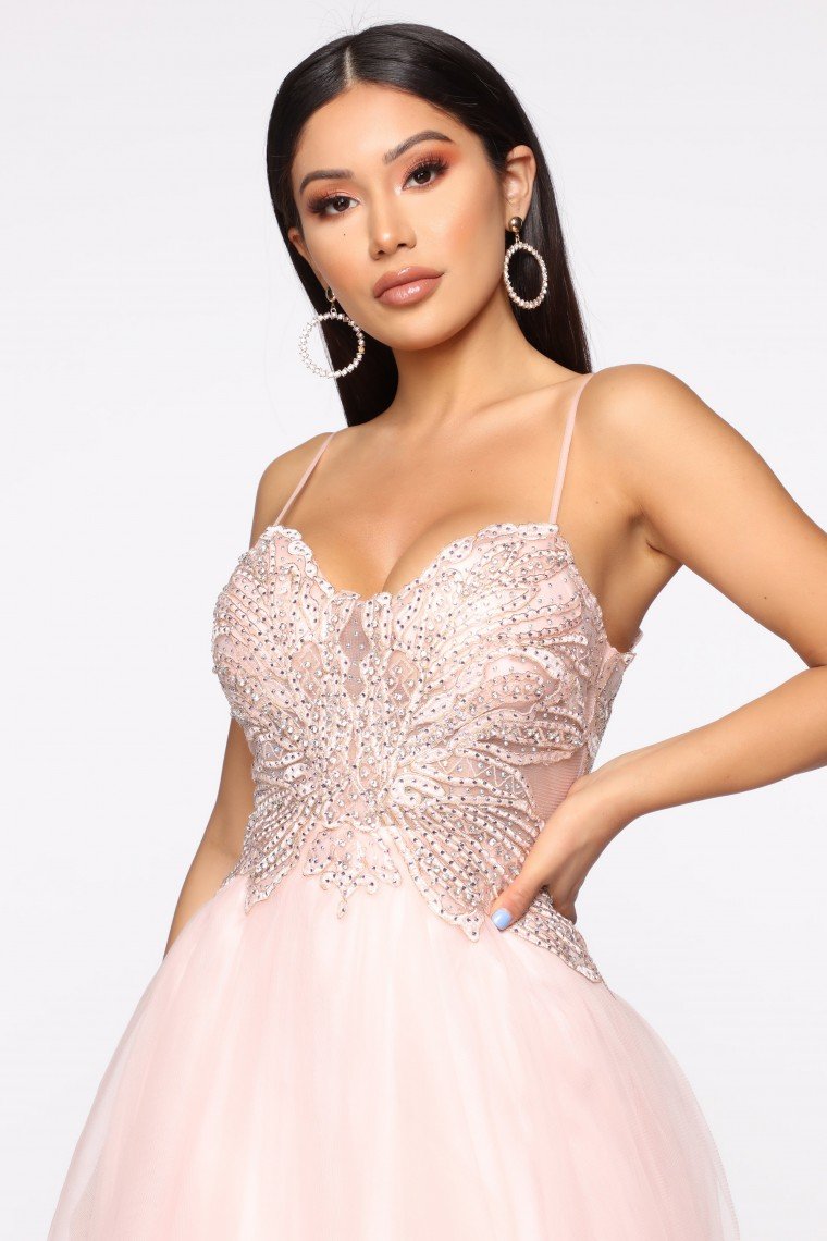 Glide Across The Room Tulle Gown - Rose Pink