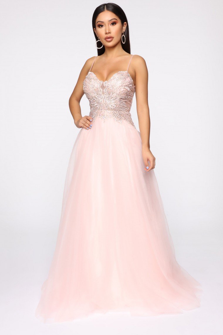 Glide Across The Room Tulle Gown - Rose Pink