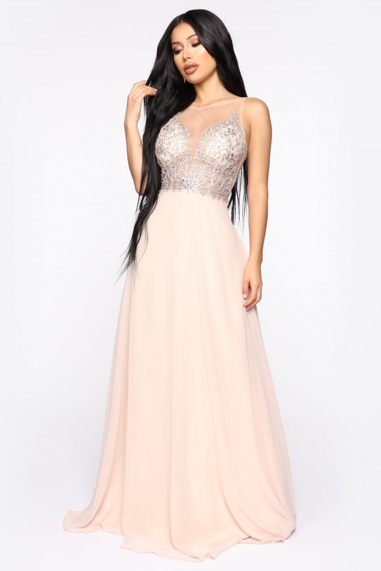 Own The Room Embriodered Gown - Champagne